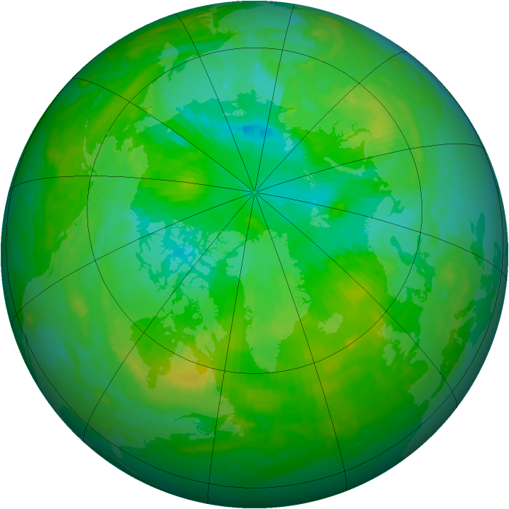 Arctic ozone map for 25 July 2001